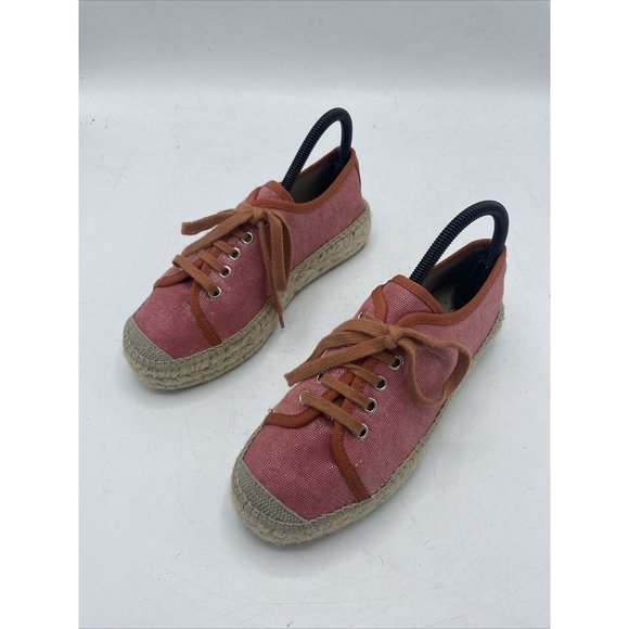LA MAISON DE L'ESPADRILLE Color espadrilles 38 Coral Lace Up Shoes Made In Spain - Picture 6 of 11